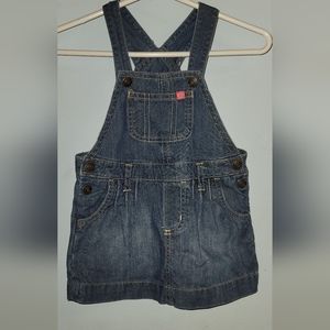 Carters adjustable snap Denim overall dress coveralls skirt pockets 12 months